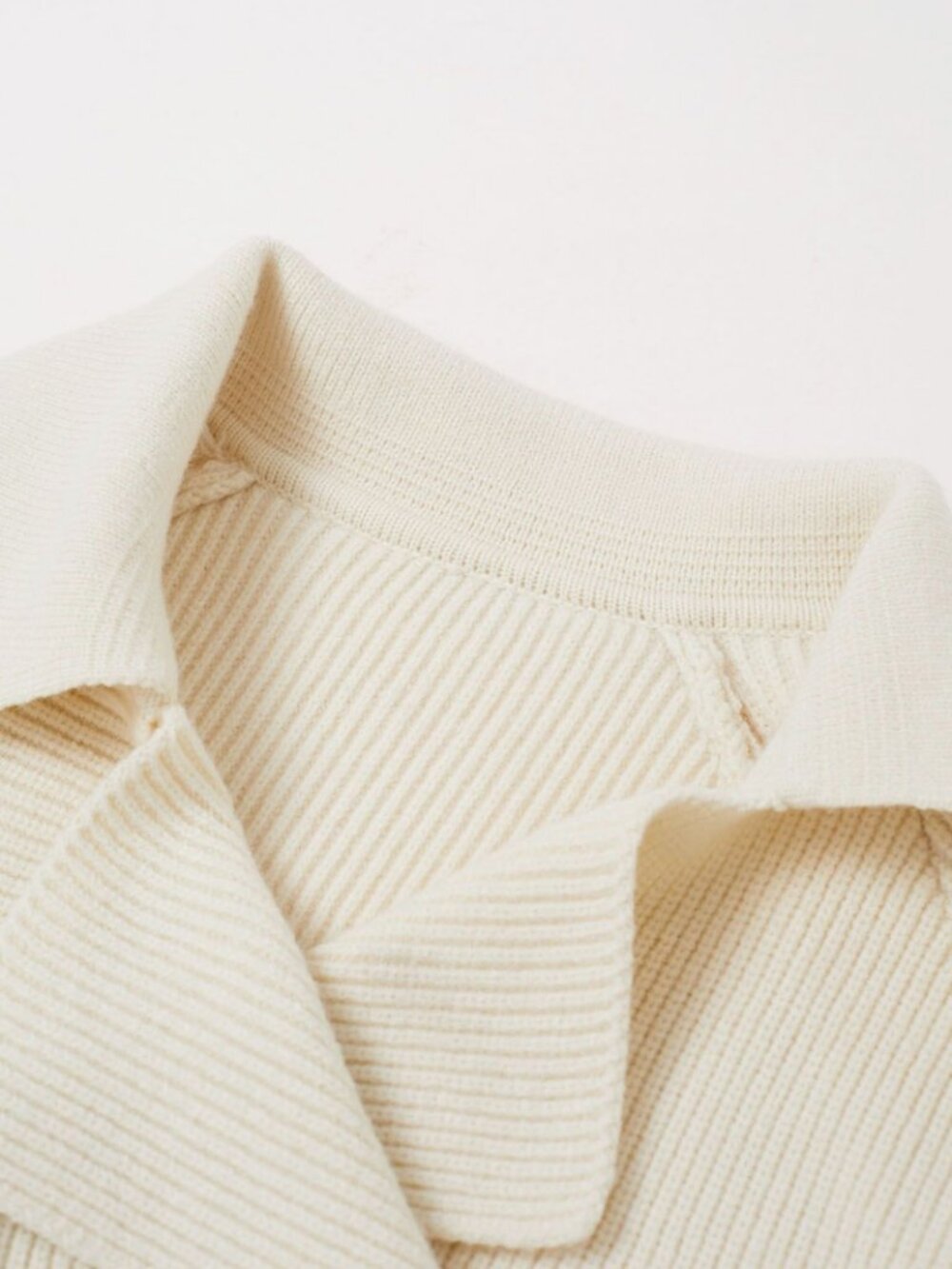 Chic Ivory Belted Double-breasted Knit Coatigan Cardigan Trench Coat. Sz L. - Picture 5 of 11
